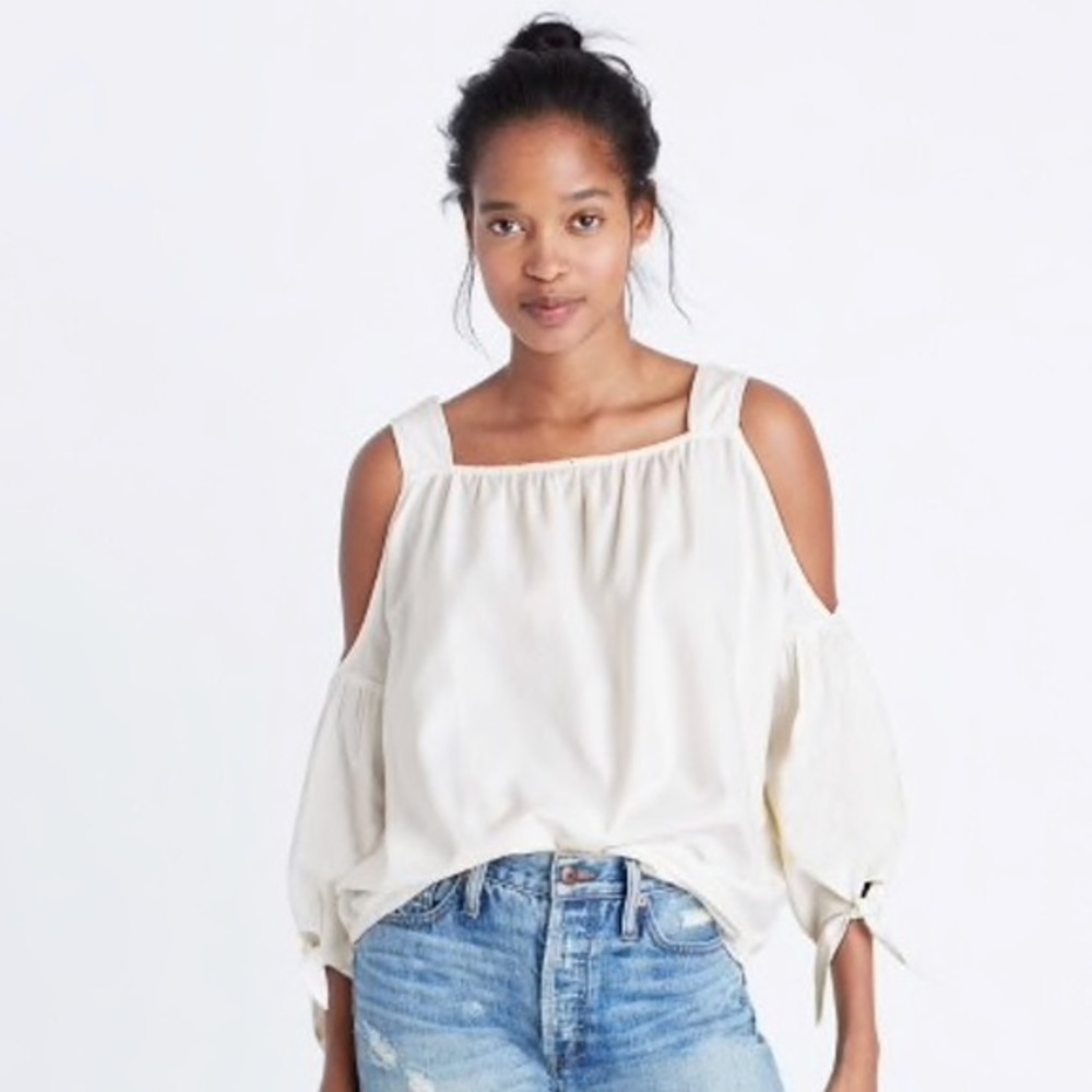 Madewell Off The Shoulder Linen Top